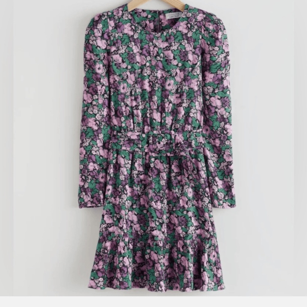 NWT ✨ & Other Stories Long Sleeve Floral Mini Dress Size 4